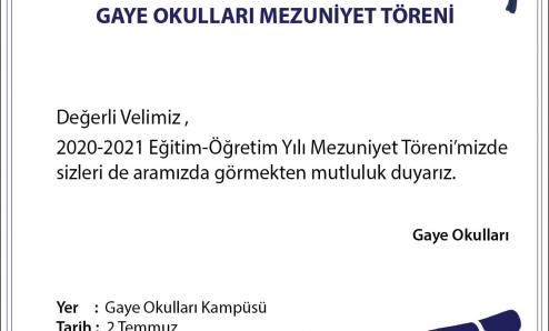 Gaye Anadolu ve Fen Liseleri Mezuniyet Töreni